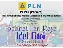 PT PLN UID Kalselteng Ucapkan Selamat Idul Fitri 1447 H